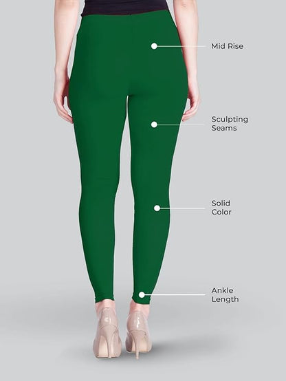 Lyra Women's  Ankle  Length Leggings 156 (CROCODILE GREEN)