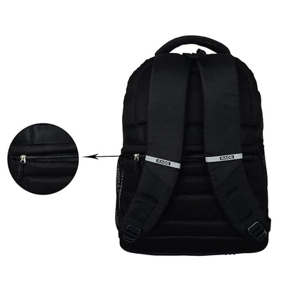 RADG BAG Stellar Unisex Nylon Polyester Backpack | Spacious Multi-Compartment Bag with Rain cover | Lightweight | Ideal for professional| Durable Backpack (Black)
