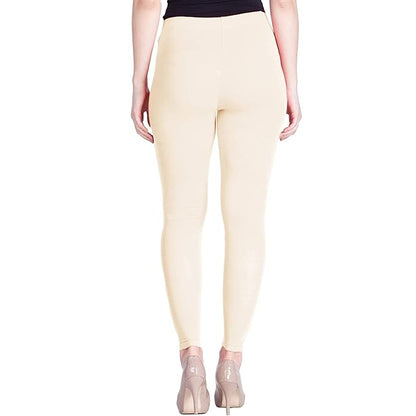 Lyra Women's  Ankle Length Leggings L- 77(CREAM)