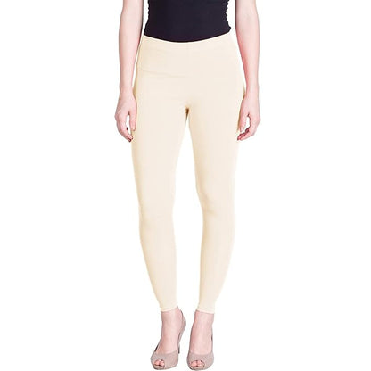 Lyra Women's  Ankle Length Leggings L- 77(CREAM)