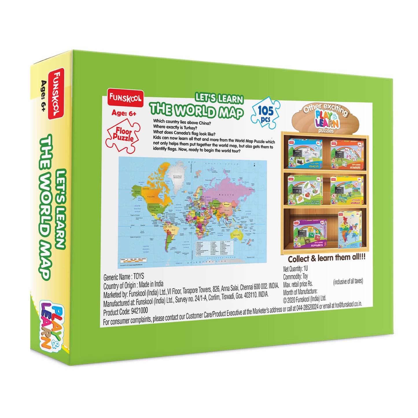 funskool the world map  puzzle for kids
