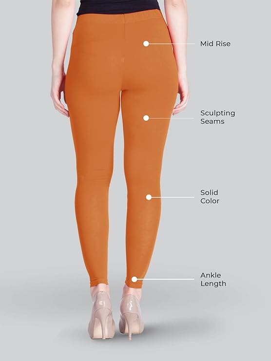 Lyra Women's Ankle Length Leggings 155 (FIRE ORANGE)