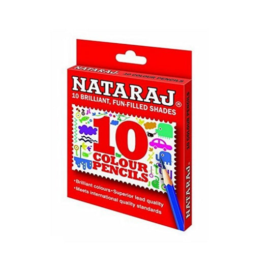 (ITN) Nataraj Half Size Colour Pencil - 10 Shades (Set of 10) Sku2024