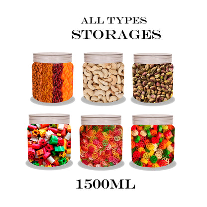 (ITN) Storida Smart Kitchen Storage Unbreakable Plastic Pet Jars 1500ml SKU210013