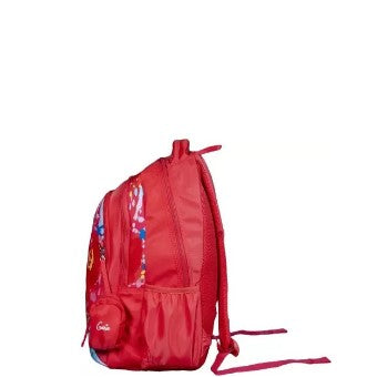 GENIE GRACE Backpack,Polyester Fabric Side Bottle Holder :: 2,red , printed, stylish , school bag 5th to 10th class