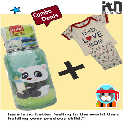 COMBO OFFER ANMOL BABY FEEDING BOTTLE and Beeboo Printed Cotton Baby Wear