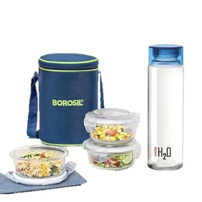 Borosil Glass Lunch Box Set of 3pcs