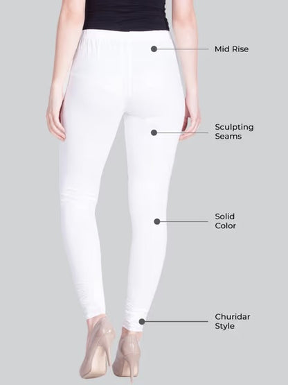 Lyra Women's Slim Fit Hosiery Churidar Leggings (OFF WHITE)