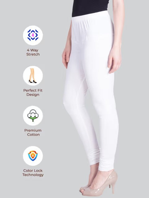 Lyra Women's Slim Fit Hosiery Churidar Leggings (OFF WHITE)