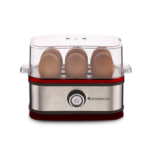 boil up to 6 eggs with the Wonderchef Egg Boiler Crimson Edge