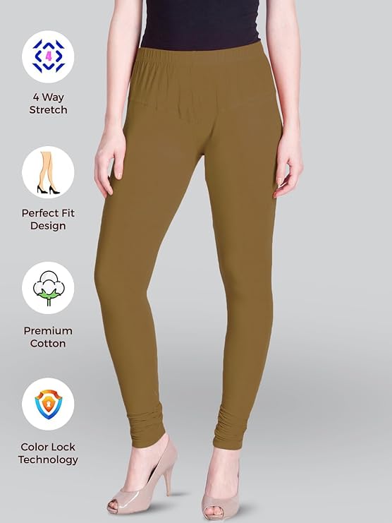 Lyra Women's  Churidar Leggings L-171 (SNUFF)