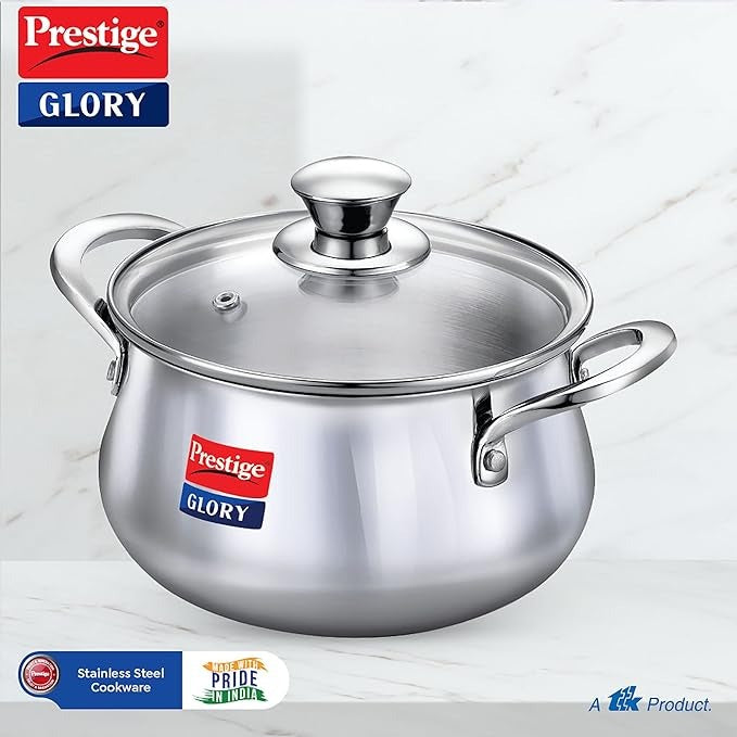  Prestige Glory Stainless Steel Cookware Handi is a versatile addition to any kitchen With its 22 cm size and 5.0 L capacity