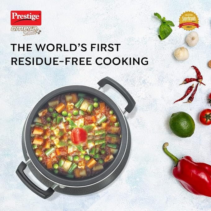 Prestige 5 litres Omega Select Plus Non Stick Handi Its 3 layer non stick coating