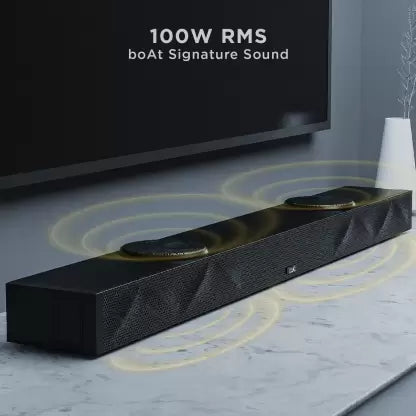 With 100W RMS, this powerful soundbar delivers clear and immersive sound