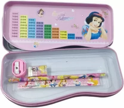 pencil box with pencil eraser scale  and sharpner
