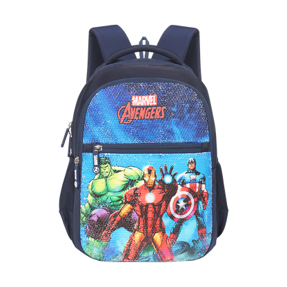 Marvel priority School Backpack, avngers, shinning , Navy blue ,