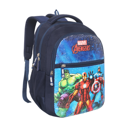 Marvel priority School Backpack, avngers, shinning , Navy blue ,