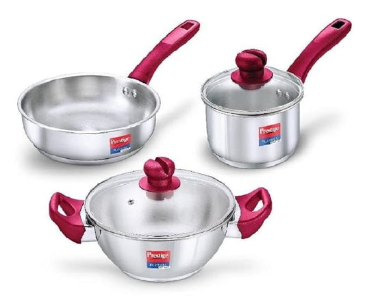 Prestige Platina Popular Stainless Steel 3PCS  Set Cookware Made with high quality stainless steel